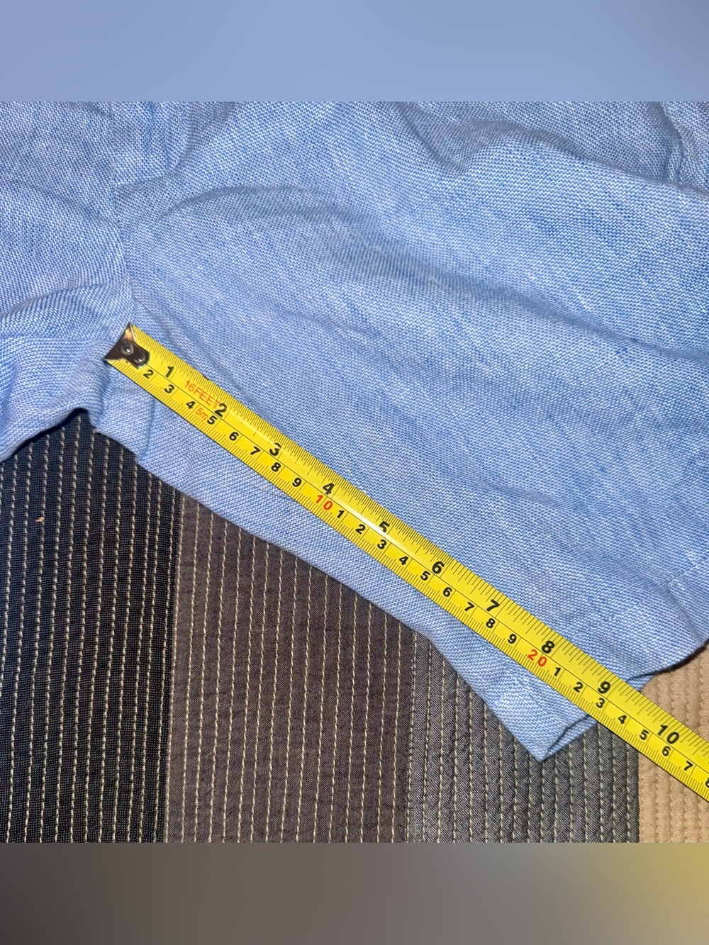 Porter & Ash Chambray Linen/Cotten Flat Front Shorts size 34 - Picture 8 of 8